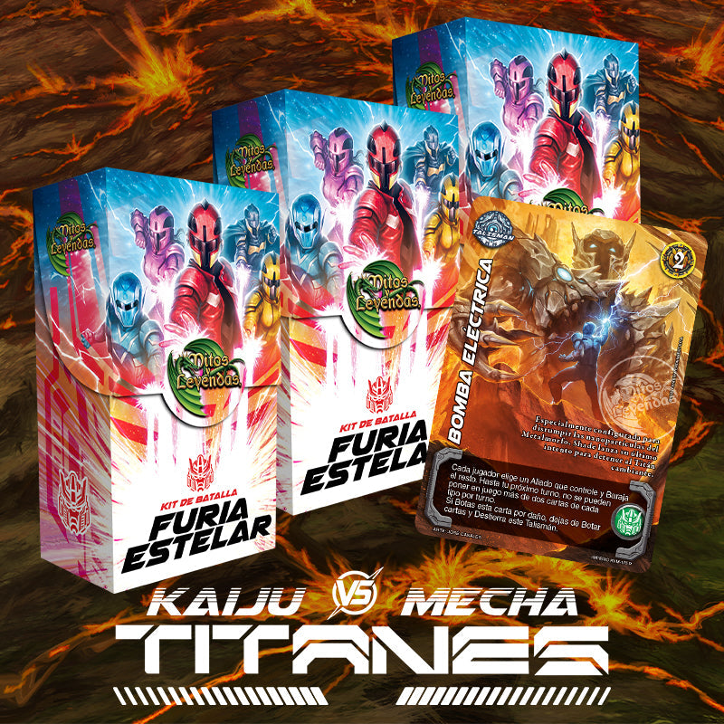 3 Kit Batalla Kaiju vs Mecha: Titanes - Furia Estelar + Bomba eléctrica
