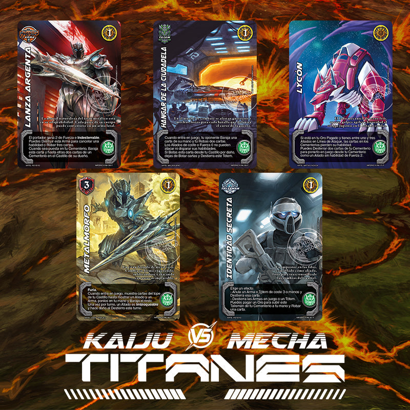 3 Kit Batalla Kaiju vs Mecha: Titanes - Metalmorfo + 1 Asimilar Materia