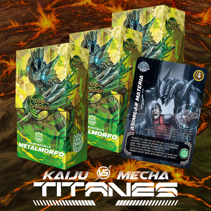 3 Kit Batalla Kaiju vs Mecha: Titanes - Metalmorfo + 1 Asimilar Materia