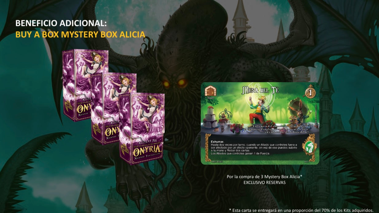 3 Mystery Box Onyria - Alicia en el País de las Maravillas (mesa de té sujeto a stock)