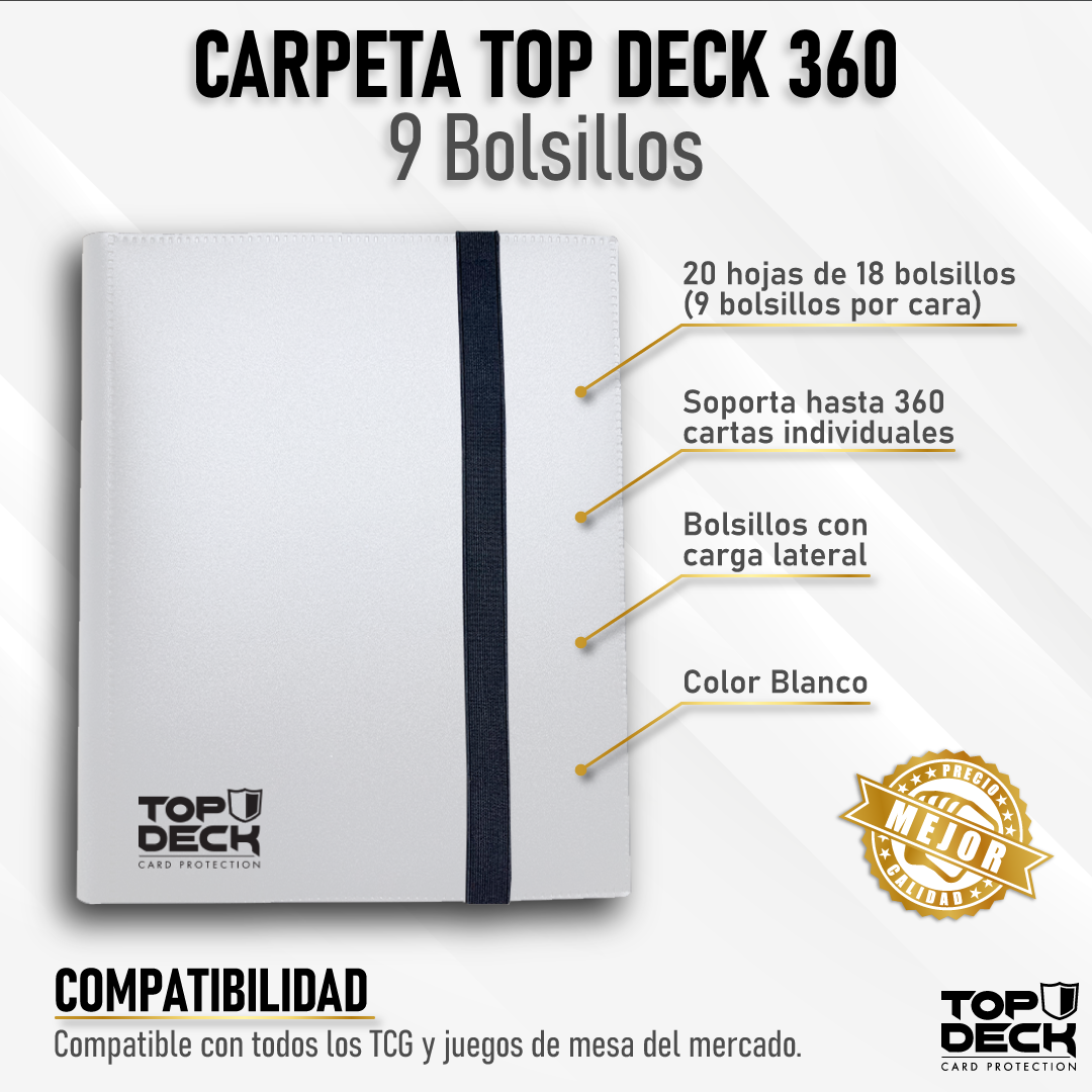 PREVENTA Carpeta Topdeck 9 Bolsillos Blanco