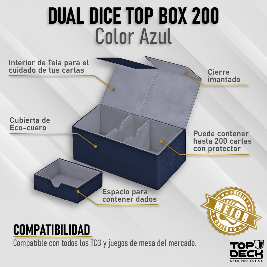 Dual dice top box 200 - Topdeck Color Azul