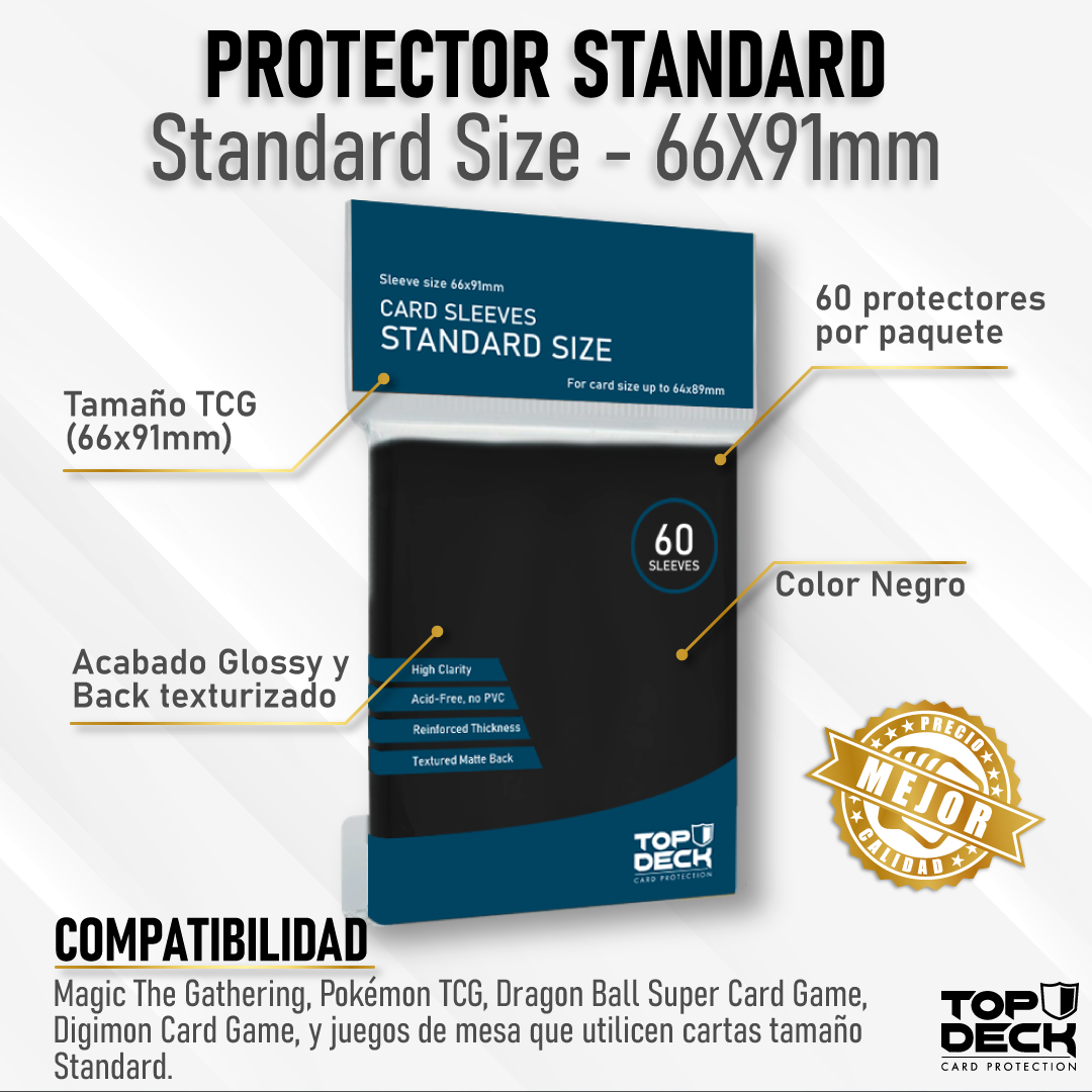 Protector Top Deck Negro tamaño Standard