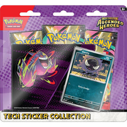 Pokemon TCG: Mega Evolution 02.5 Ascended Heroes- Tech Sticker Collection Gastly (INGLÉS)