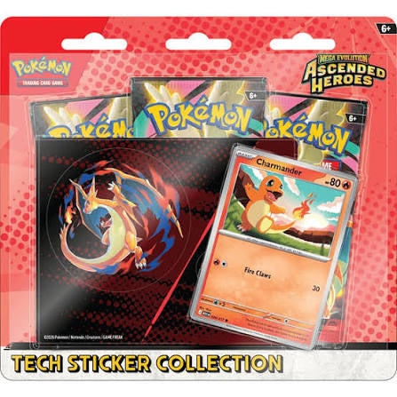 Pokemon TCG: Mega Evolution 02.5 Ascended Heroes- Tech Sticker Collection Charmander (INGLÉS)