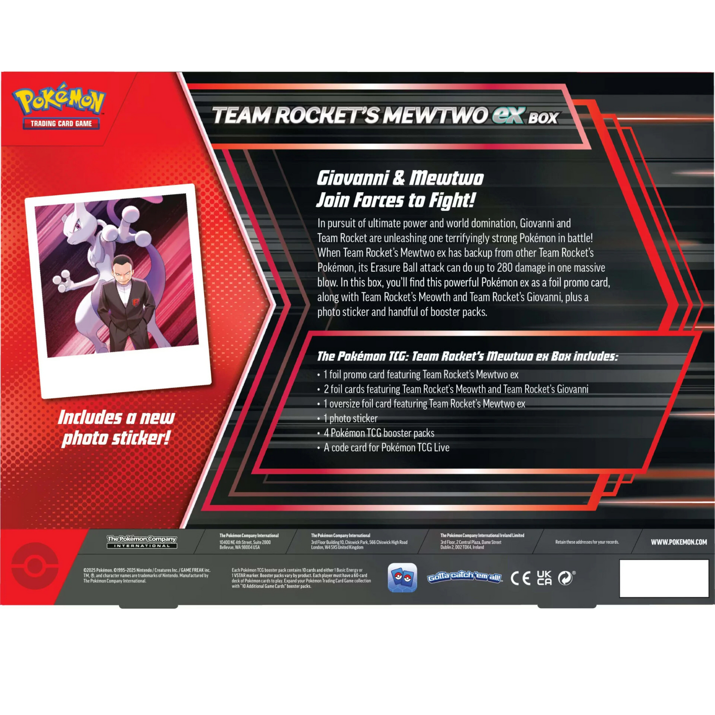 Pokemon TCG Team Rocket's Mewtwo ex Box - Inglés