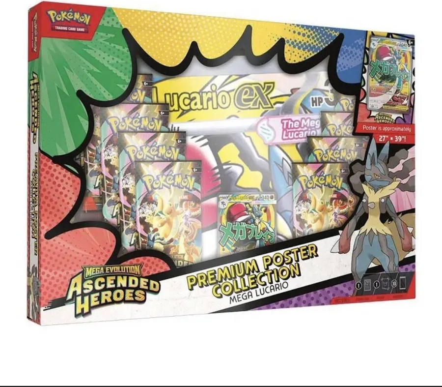 POKEMON TCG MEGA EVOLUTION - ASCENDED HEROES PREMIUM POSTER COLLECTION ENGLISH LUCARIO